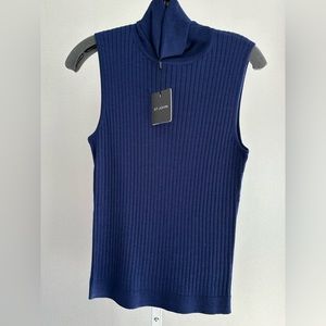 NWT St. John navy blue knit top